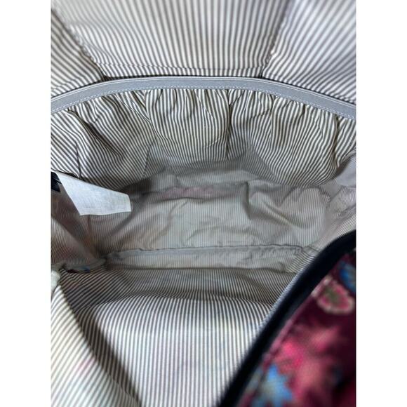 Disney Loungefly Mulan Backpack Maroon Floral Print Nylon Zip Up Pockets - Picture 9 of 9